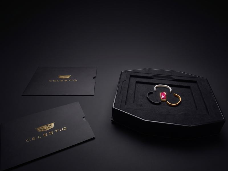 Celestiq packaging with bands on the tray