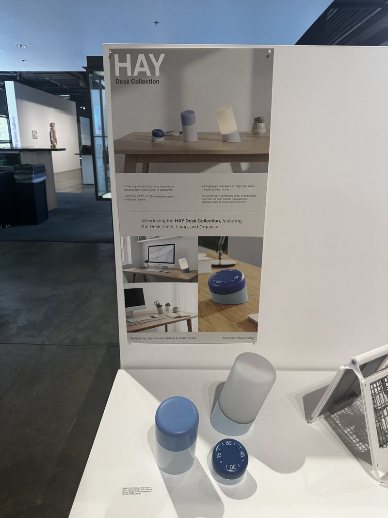 HAY display with lamps on a plinth