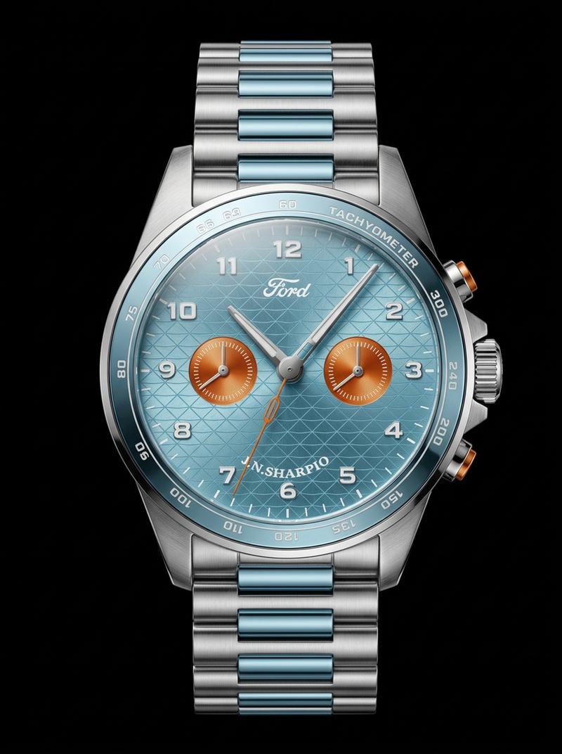 Blue chronograph watch